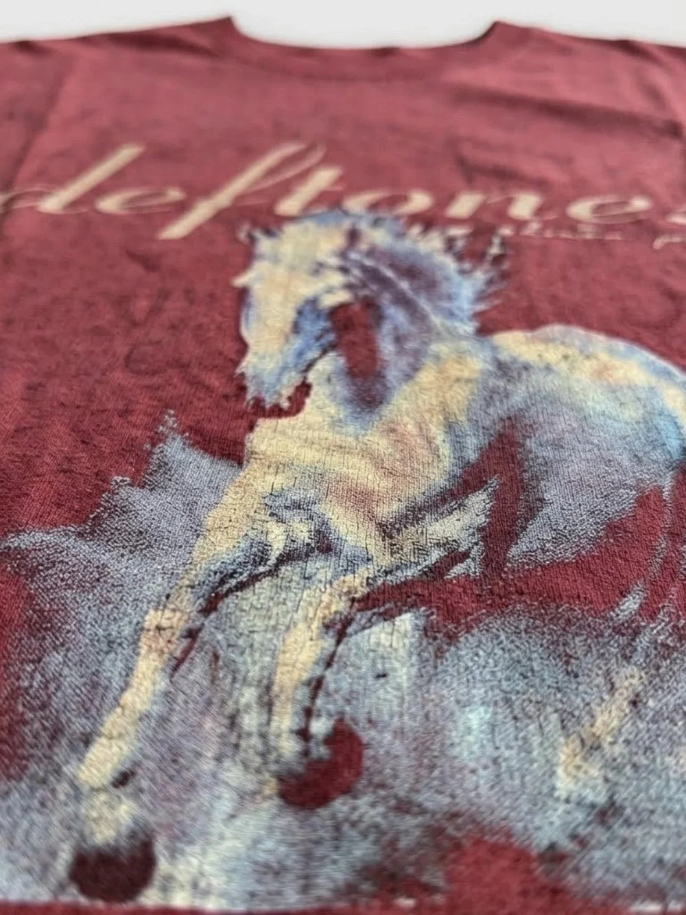 Gildan Maroon Deftones Short Sleeve Tee with Horse Graphic